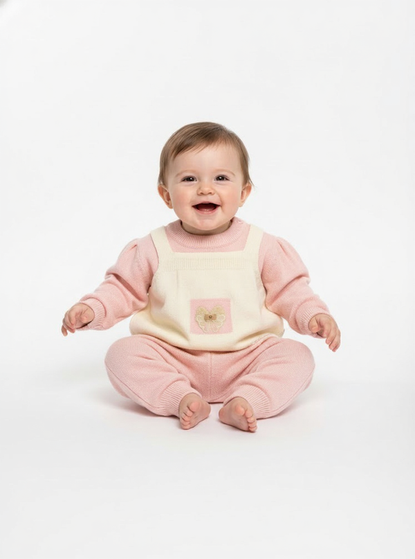 3-Piece Layered Baby Suit | Sweater, Trousers & Pinafore Vest Set